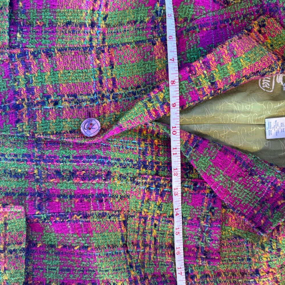 Vintage Bazar Christian LaCroix Sz 40FR Multicolor Wool Blend Academia Suit - Picture 13 of 16